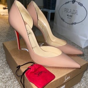 CHRISTIAN LOUBOUTIN IRIZA 100 LEATHER PUMPS SIZE 40.5